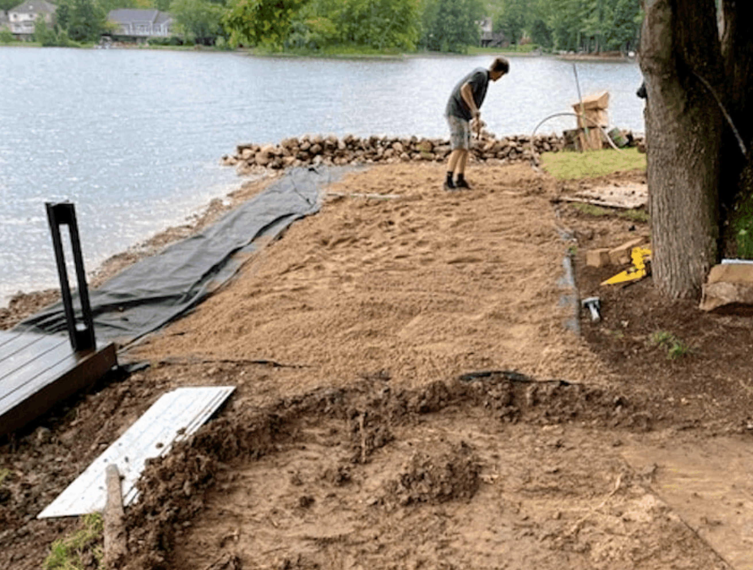Easy to install and place sand over the mat