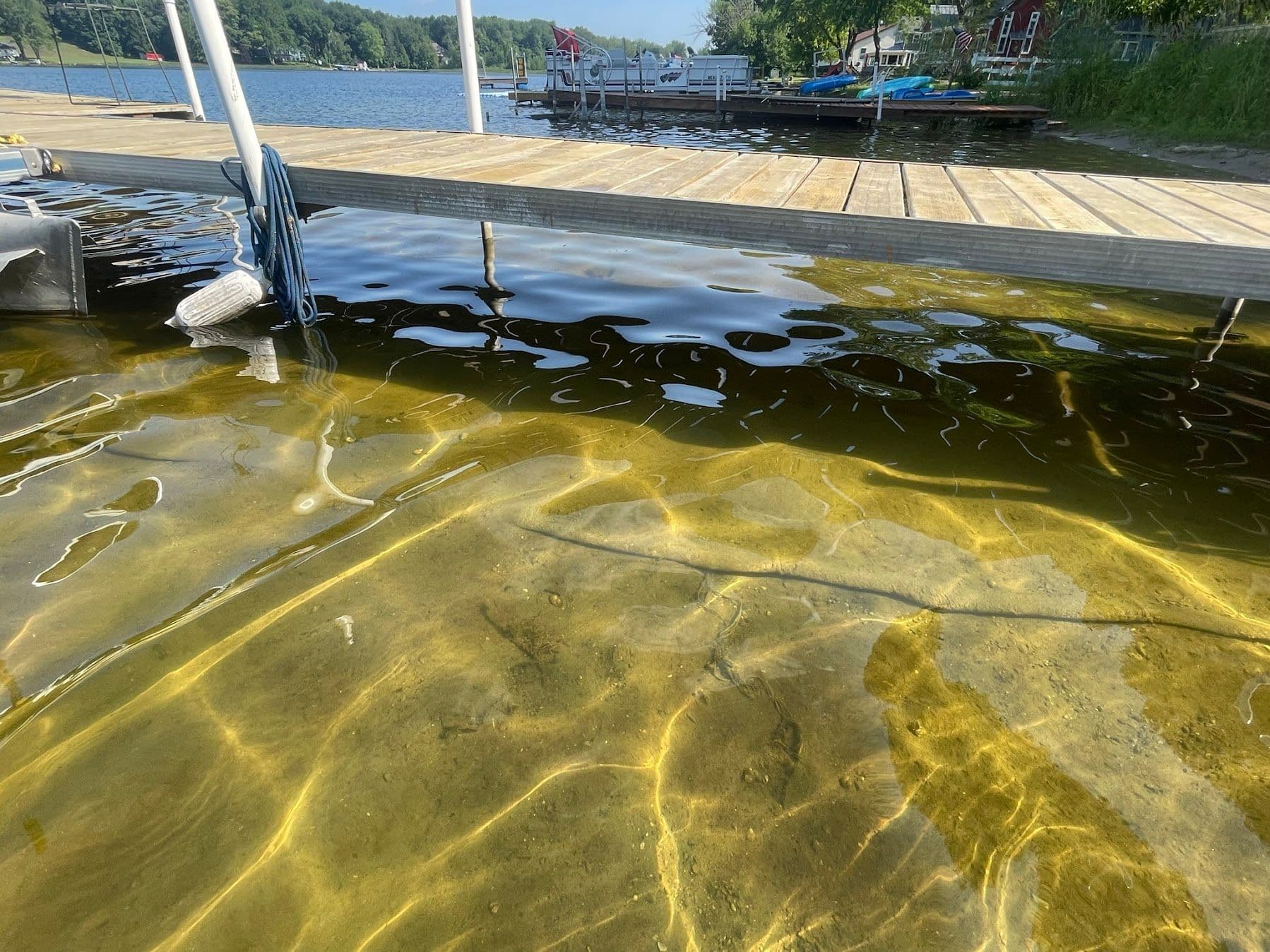 DockMat creates a weed free area around the dock