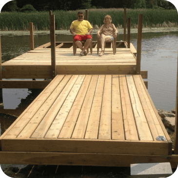 Boatlifts help support docks alongside the boatlift